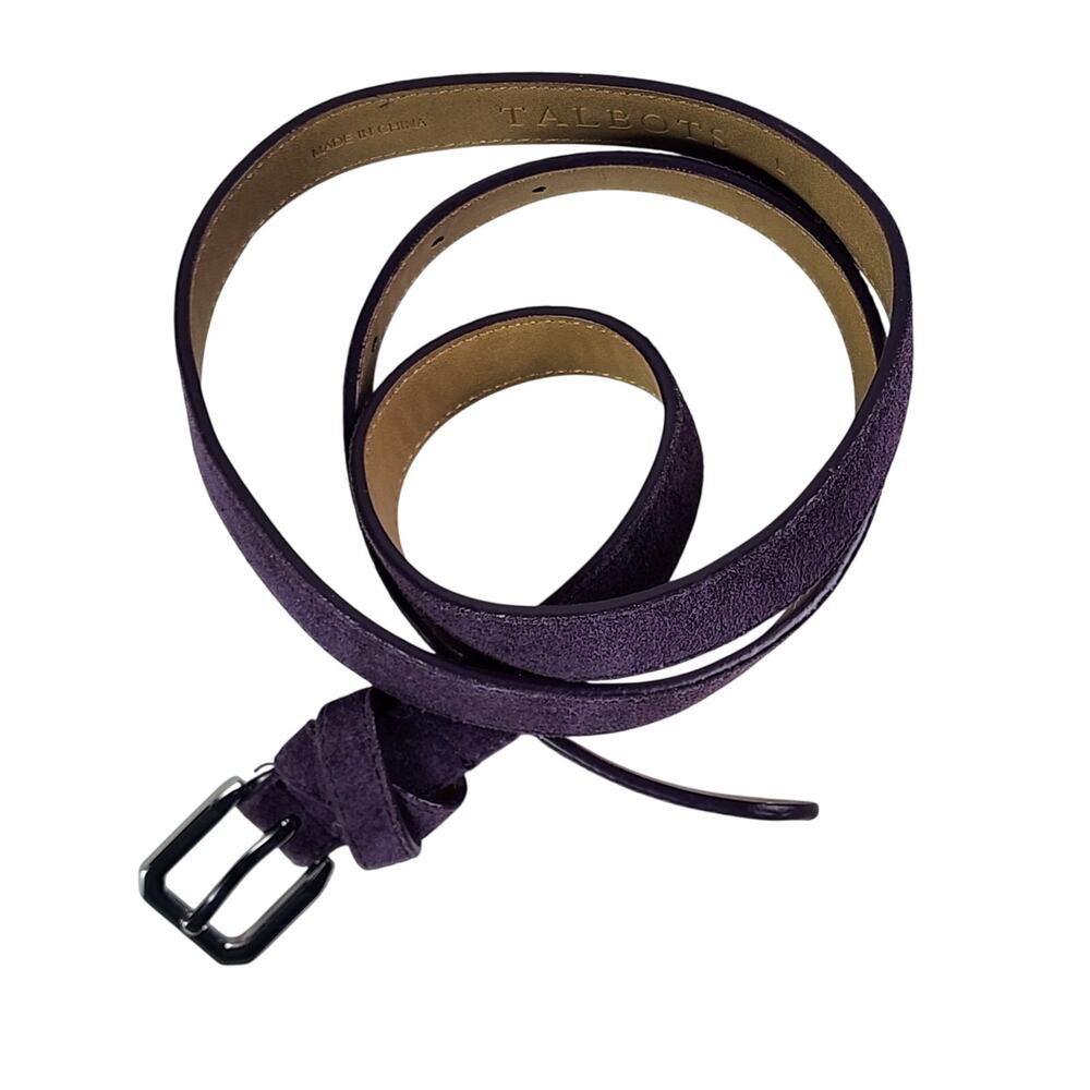 Talbots Womens Purple Suede Leather Belt Size Large – Workwear, Office Siren - Picture 4 of 8